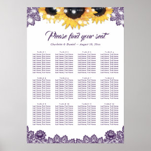 Affiche Graphique de placement Rustique Tournesol en Dente