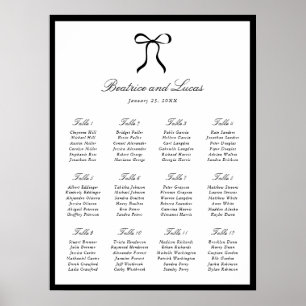 Affiche Graphique de plan de table de mariage classique à 