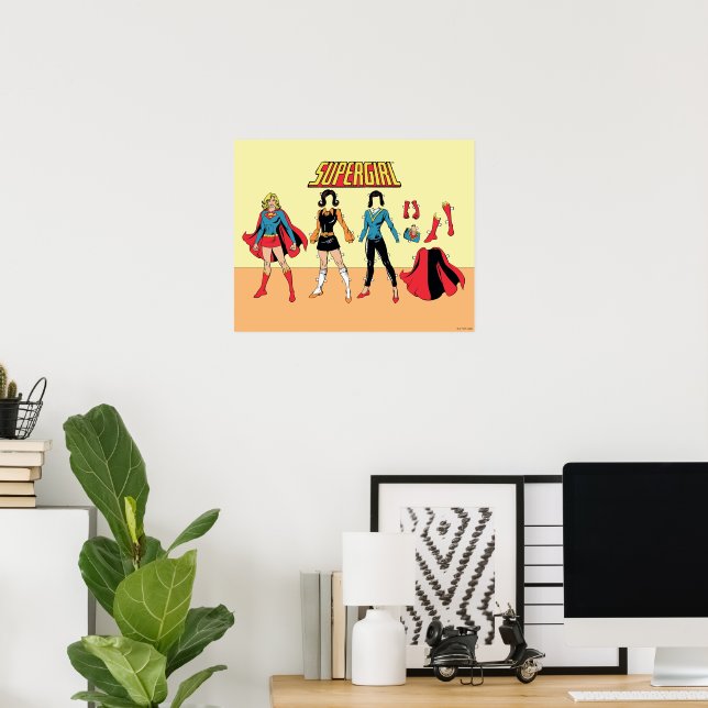 Affiche Graphique de poupée en papier supergirl (Bureau à domicile)