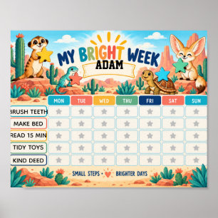 Affiche Graphique de récompense de ma semaine brillante