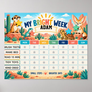 Affiche Graphique de récompense de ma semaine brillante