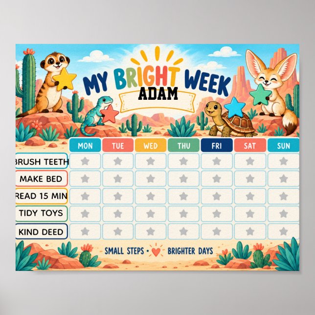 Affiche Graphique de récompense de ma semaine brillante (Devant)