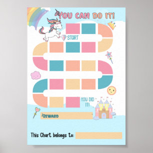 Affiche Graphique de récompenses Unicorne