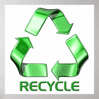 Affiche Graphique de recyclage 3d
