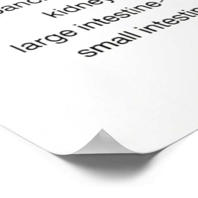 Affiche Graphique de réflexologie 24X36" (Coin)