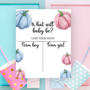 Affiche Graphique de révélation du sexe de bébé Citrouille