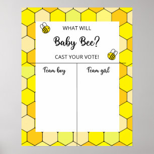Affiche Graphique de révélation du sexe de l'abeille garço