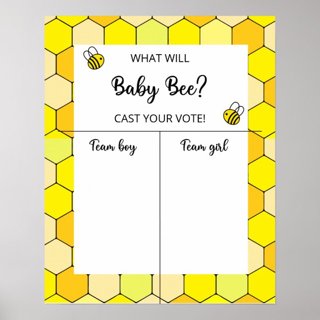 Affiche Graphique de révélation du sexe de l'abeille garço (Devant)