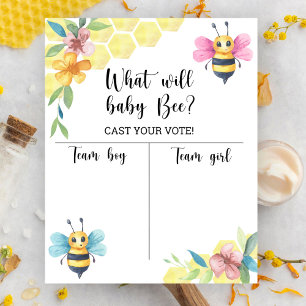 Affiche Graphique de révélation du sexe de l'abeille Garço