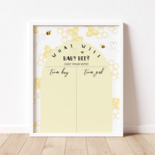 Affiche Graphique de révélation du sexe de l'abeille Garço