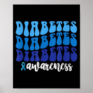 Affiche Graphique de sensibilisation au diabète Ruban bleu