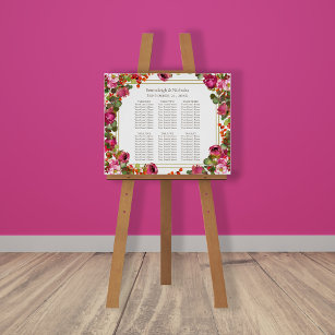 Affiche Graphique de siège à floral rose magenta