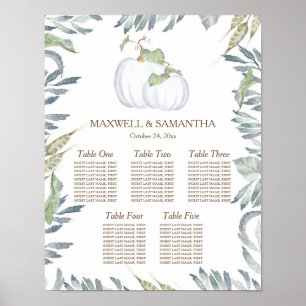 Affiche GRAPHIQUE DE SIÈGE Citrouille blanc rustique