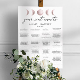 Affiche Graphique de siège Mariage Alphabétique Blush Moon
