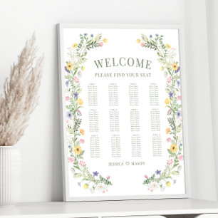 Affiche Graphique de siège Mariage de fleur de prairie col