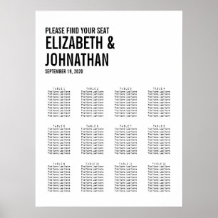 Affiche Graphique de siège Mariage de typographie simple e