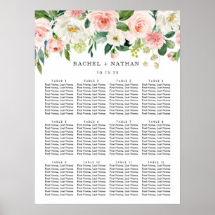 Affiche Graphique de siège Mariage floral à fleurs blanche