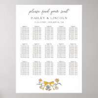 Graphique de siège Mariage floral Rustique à mâcho