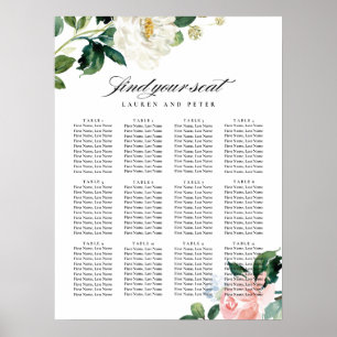 Affiche Graphique de siège Mariage rose pâle