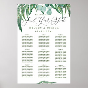 AFFICHE GRAPHIQUE DE SIÈGE VERTE EUCALYPTUS