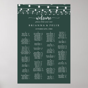 Affiche Graphique de sièges alphabétiques verts