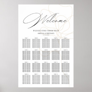 Affiche Graphique de sièges de fleur dessinée à la main