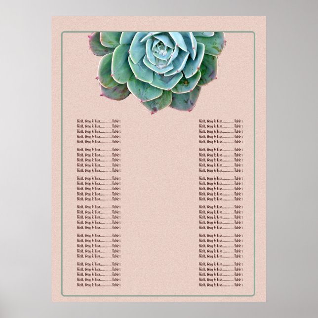 Affiche Graphique de sièges de Mariage brillant (Devant)