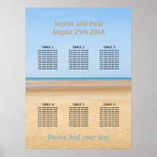 Affiche Graphique de sièges de mariage sur la plage à 6 ta