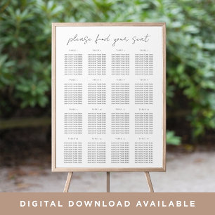 Affiche Graphique de sièges de script minimal moderne