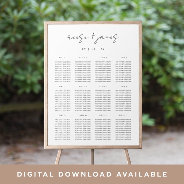 Affiche Graphique de sièges de script minimal moderne (Créateur téléchargé)