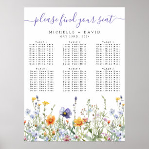 Affiche Graphique de sièges du Mariage de champ fleur sauv