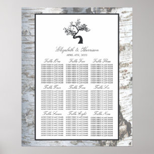 Affiche Graphique de sièges Mariage de l'arbre à bouleau d