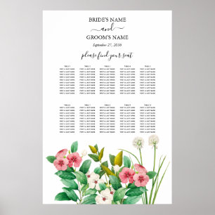 Affiche Graphique de sièges Mariage de périphérique fleur