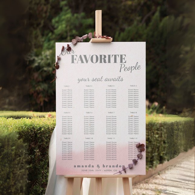 Affiche Graphique de sièges Mariage de script en gras et e (Créateur téléchargé)