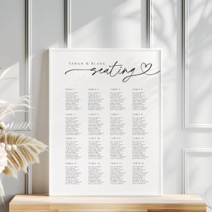 Affiche Graphique de sièges Mariage de typographie de scri