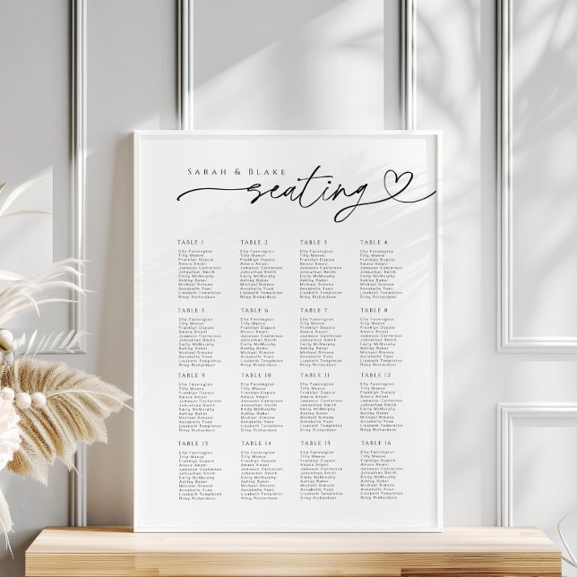 Affiche Graphique de sièges Mariage de typographie de scri (Créateur téléchargé)