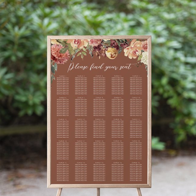 Affiche Graphique de sièges Mariage Floral XL en fleurs ru (Créateur téléchargé)