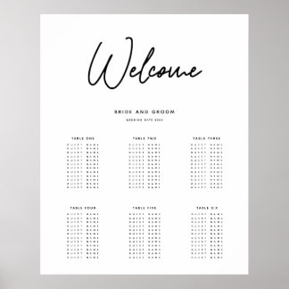 Affiche Graphique de sièges Mariage simple Imprimer