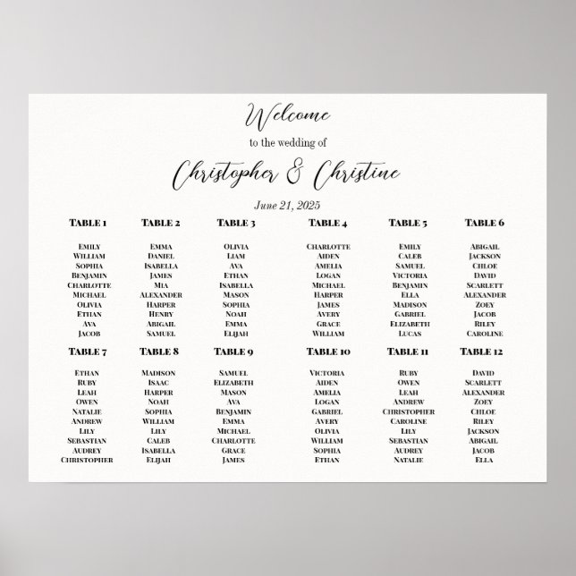 Affiche Graphique de sièges modifiable (Devant)