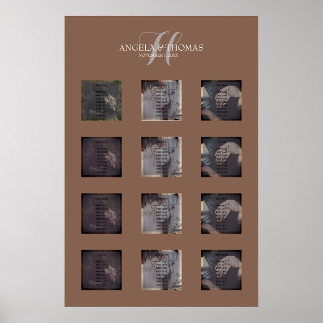 Affiche Graphique de sièges Monogramme Brown (Devant)