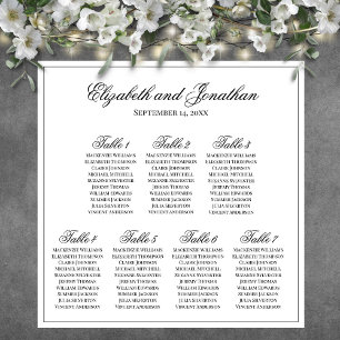 Affiche Graphique de table de mariage élégant simple à 7 t