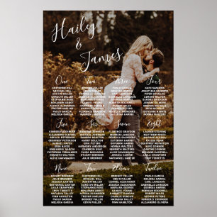 Affiche Graphique de Table de Mariage Moderne Photo Élégan