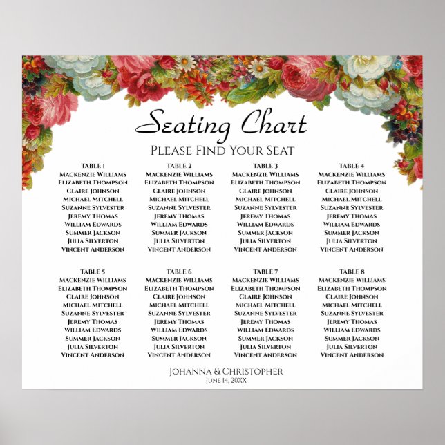 Affiche Graphique de table de mariage rustique d'automne f (Devant)
