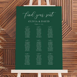 Affiche Graphique de table de siège élégant émeraude 9
