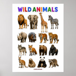 Affiche Graphique des animaux sauvages