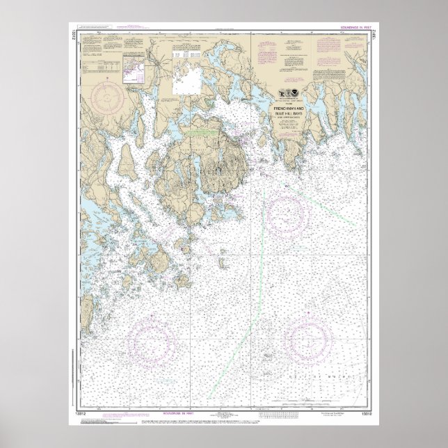 Affiche Graphique des baies et approches de Frenchman et B (Devant)