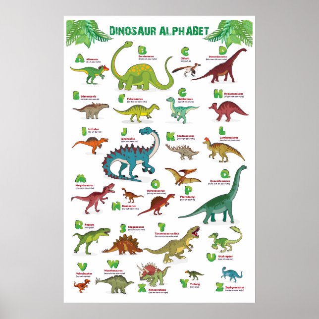 Affiche Graphique des dinosaures (Devant)
