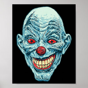 Affiche Graphique d'horreur Déplaisant Clown visage Hallow