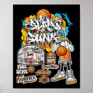 Affiche Graphique d'illustration de style cool de basket-b