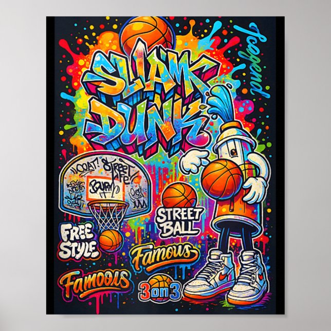 Affiche Graphique d'illustration de style cool de basket-b (Devant)